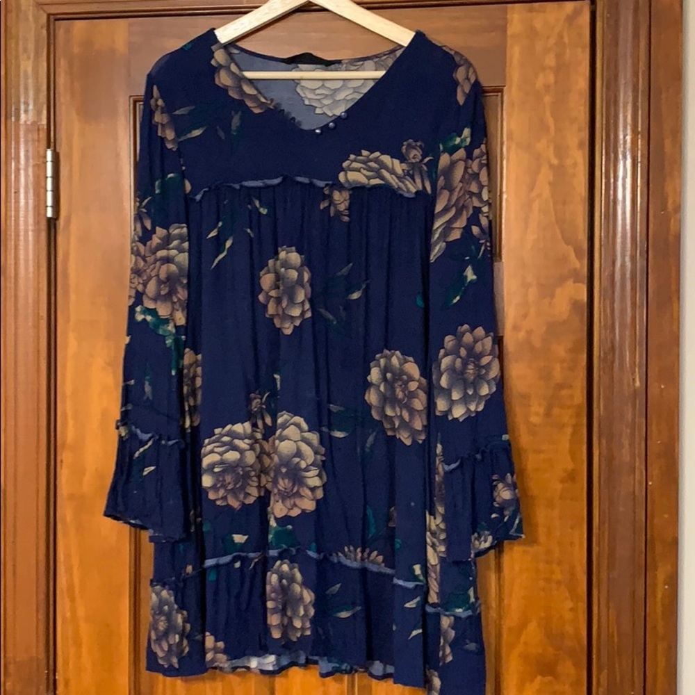 Knot Sisters Blue Babydoll Dress